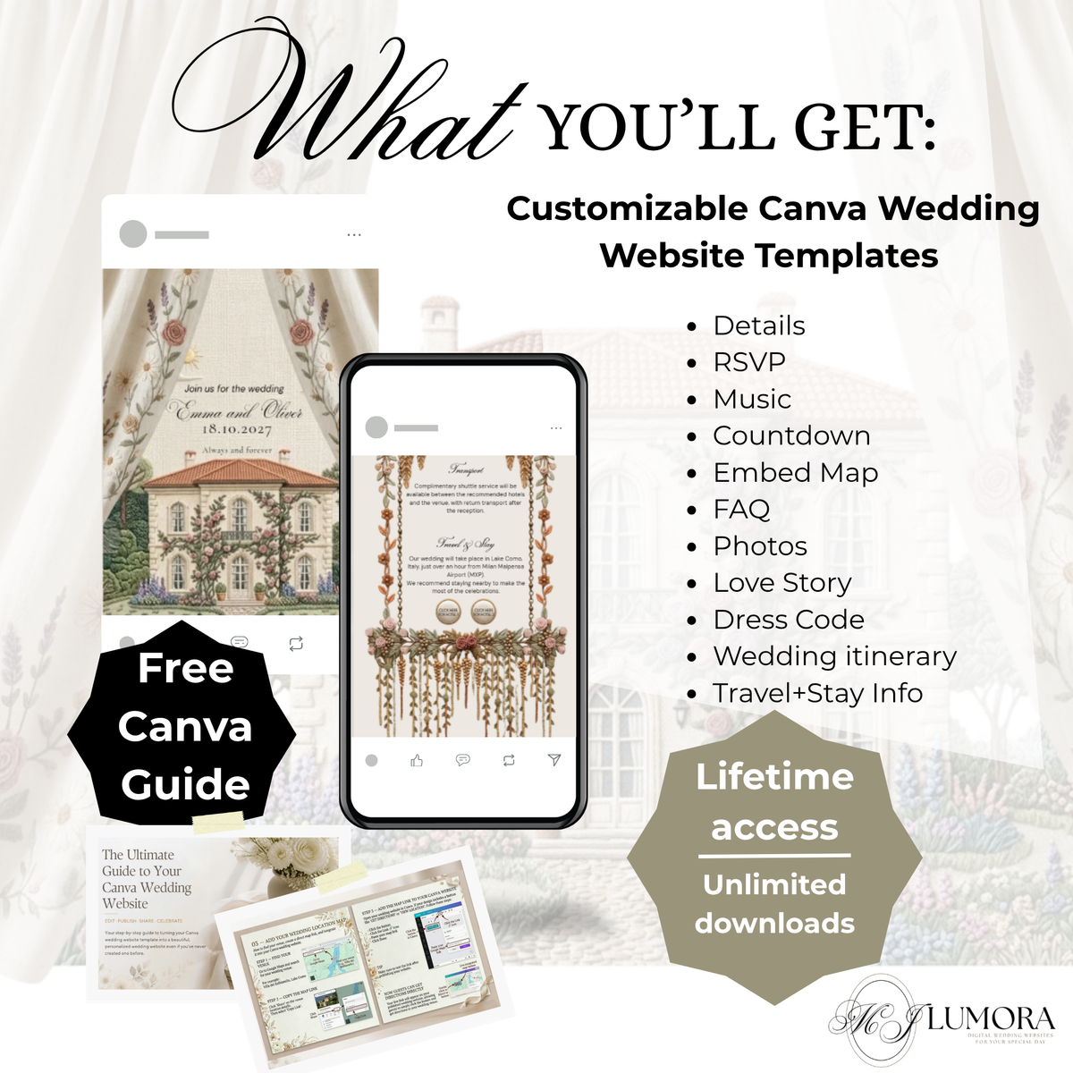 Garden of Vows | Embroidered Custom Wedding Website