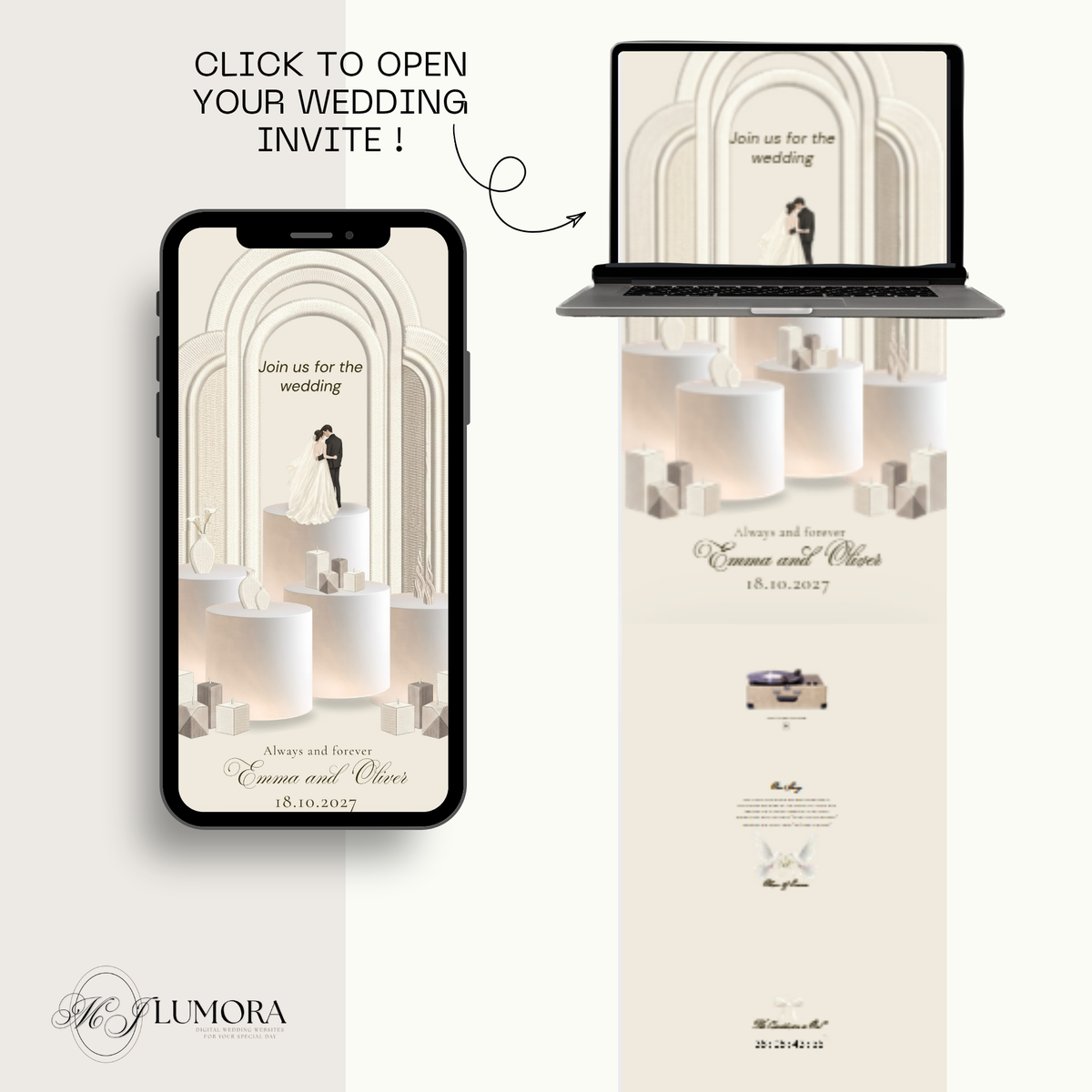 Minimalist elegant wedding website