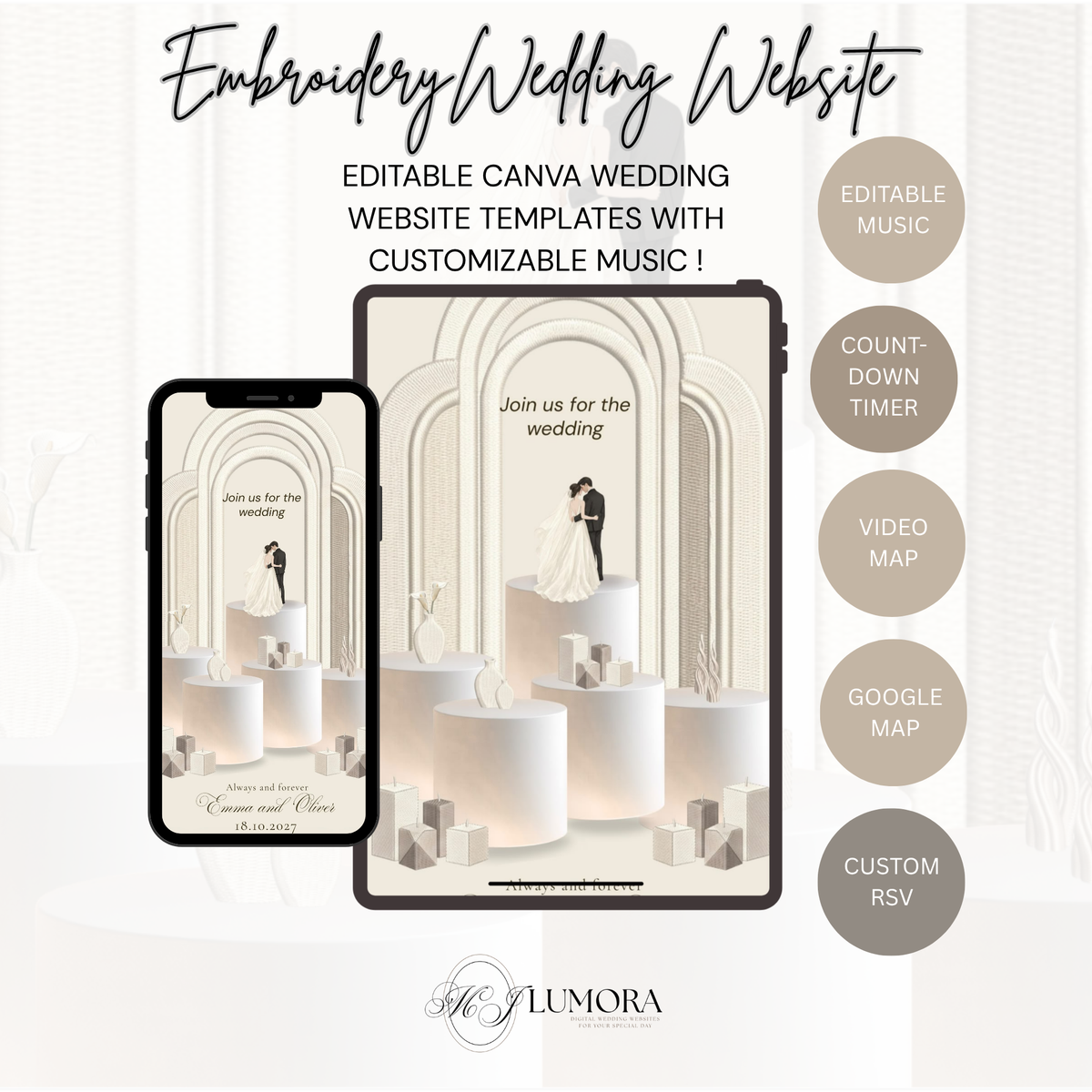 Minimalist elegant wedding website