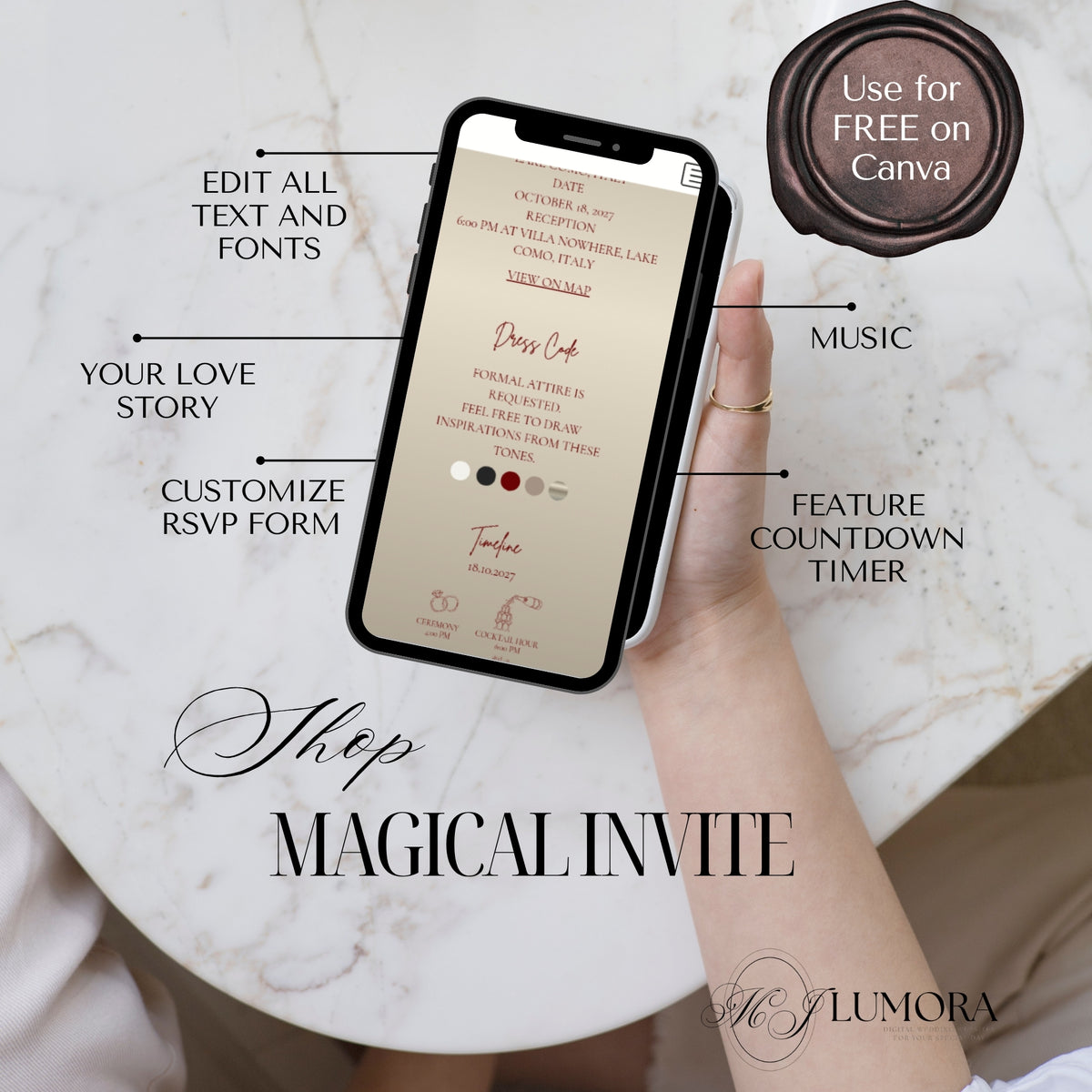 Black & Gold Wedding Website Template