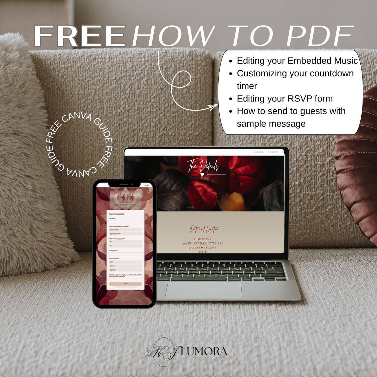 Black & Gold Wedding Website Template