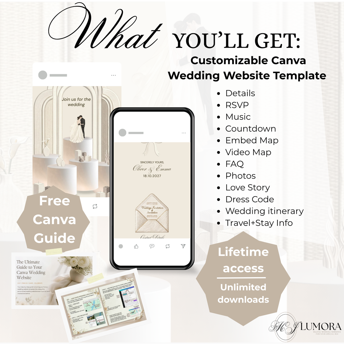 Minimalist elegant wedding website