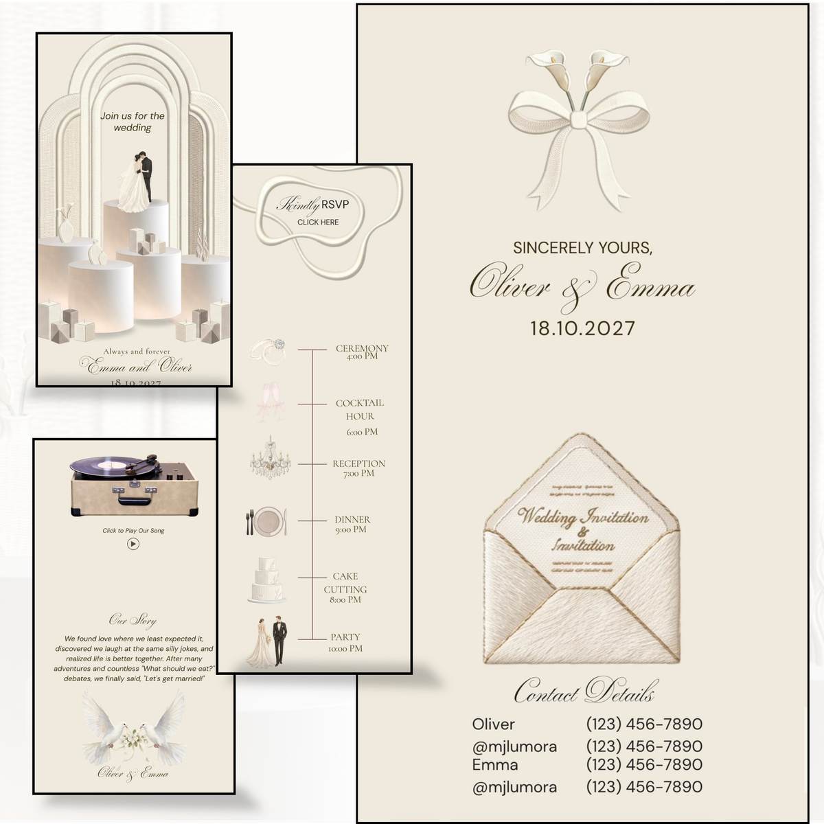 Minimalist elegant wedding website