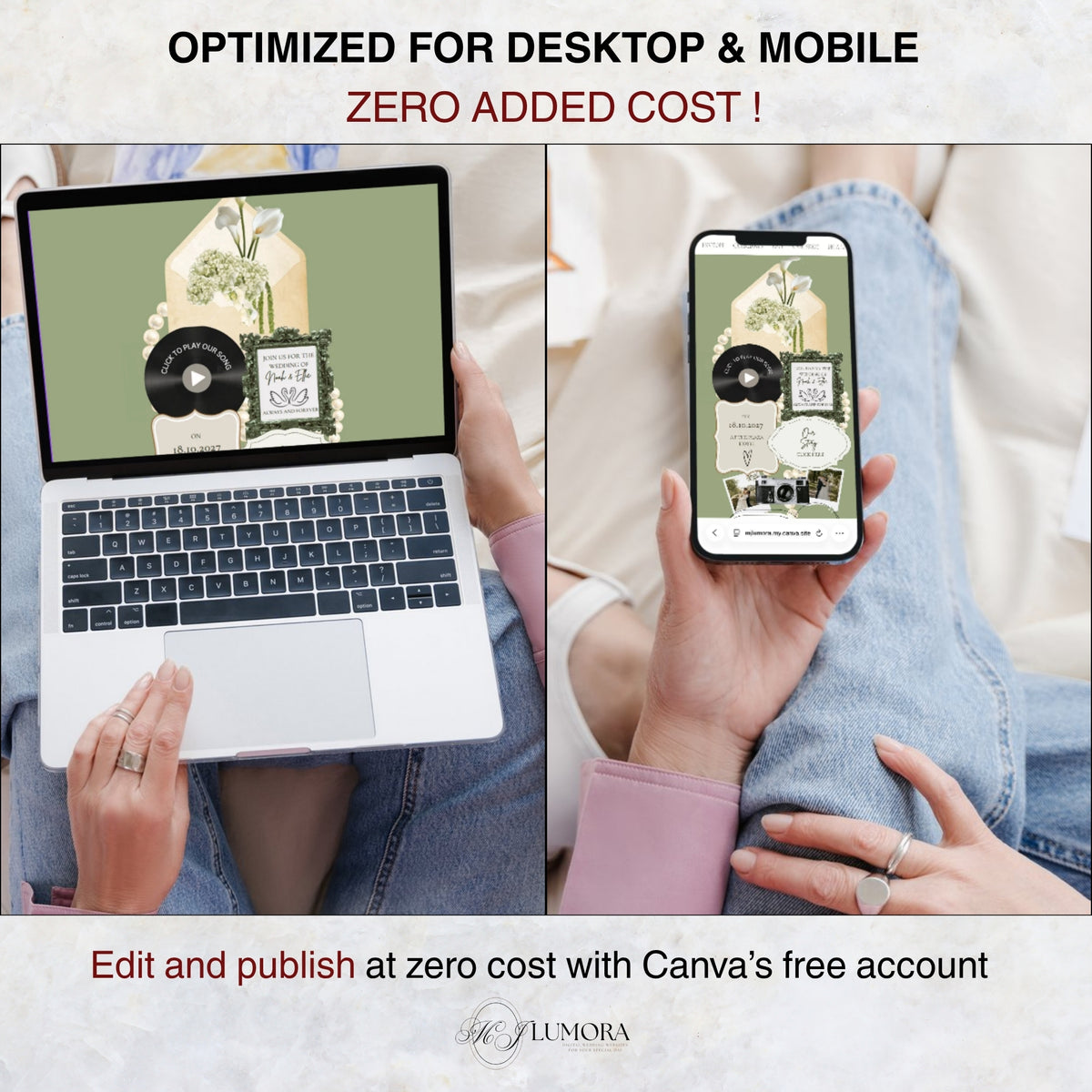 Swan Editable Wedding Website Canva Templates