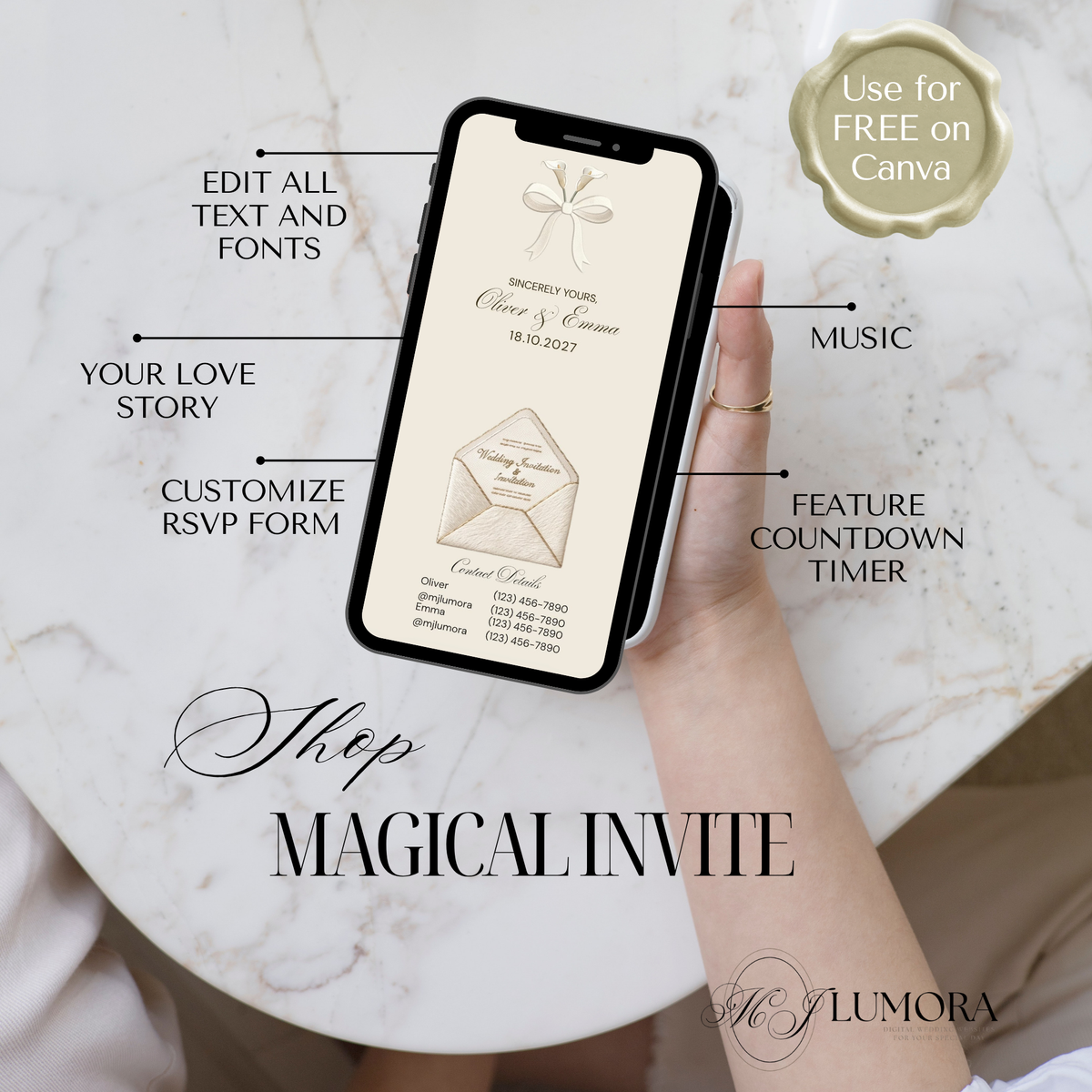 Minimalist elegant wedding website