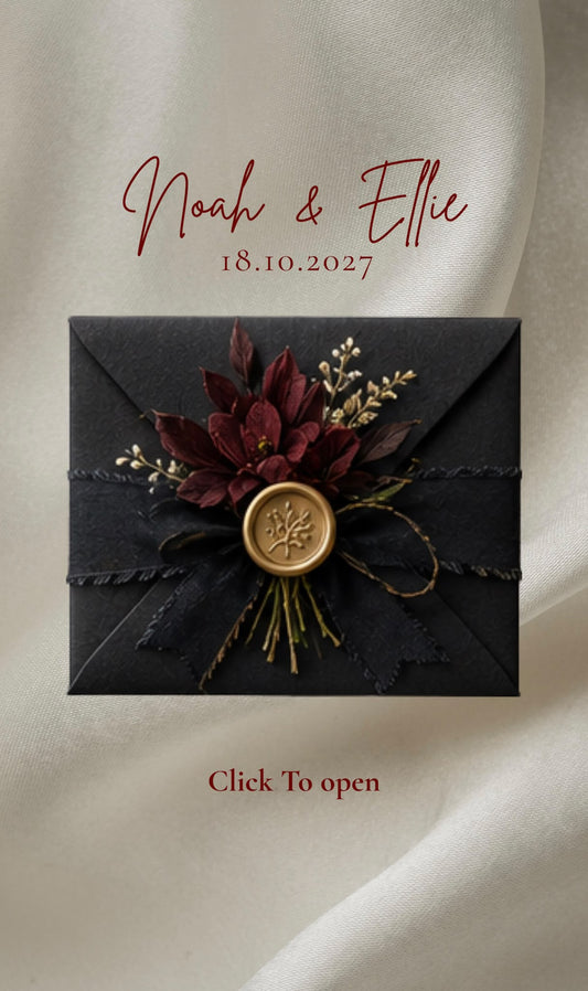 Black & Gold Wedding Website Template