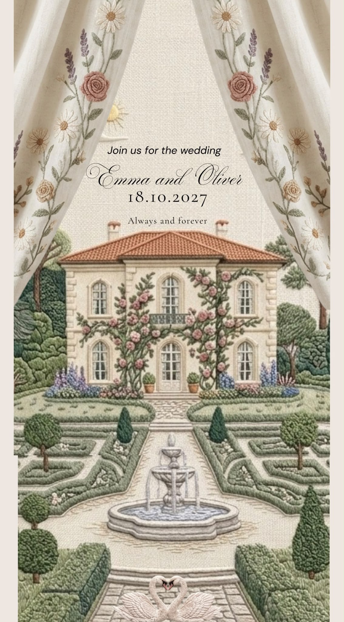 Garden of Vows | Embroidered Custom Wedding Website